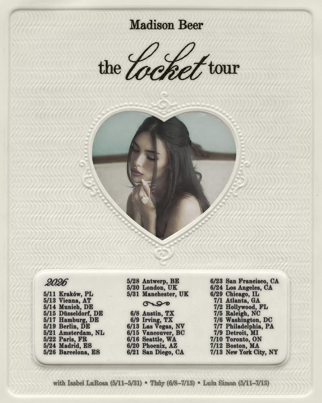 Madison Beer The Locket Tour Poster 2026